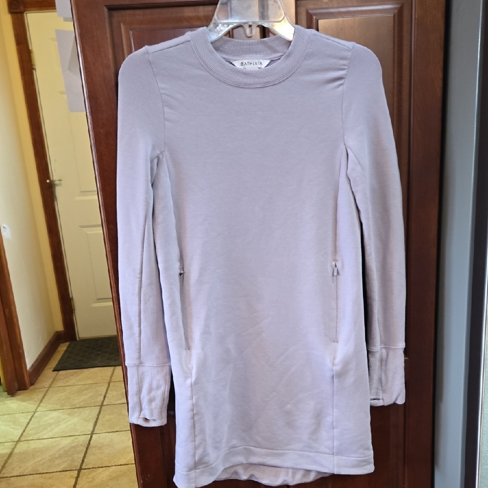 Athleta Coaster Luxe Sweatshirt Dress  Lavender Shade XXS